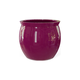 Shanghai fishbowl fiberglass planter in Gloss Eggplant