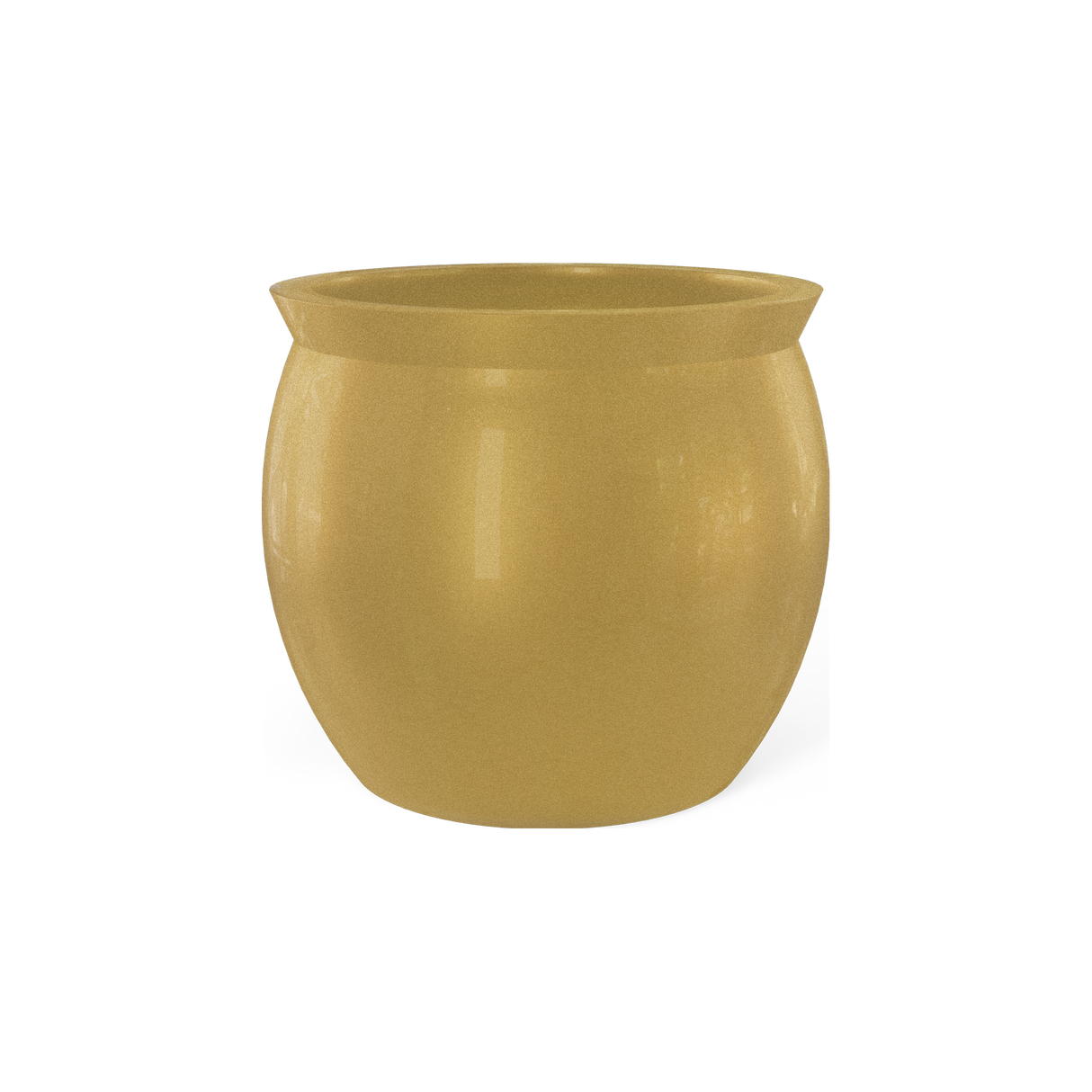 Shanghai fishbowl fiberglass planter in Gloss Metallic Gold