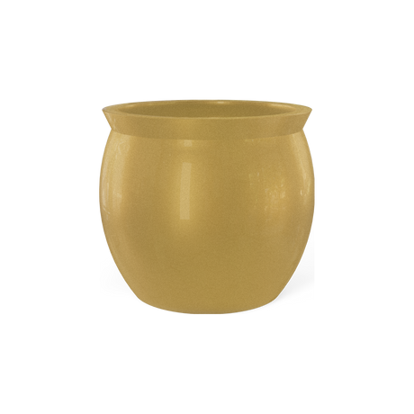 Shanghai fishbowl fiberglass planter in Gloss Metallic Gold