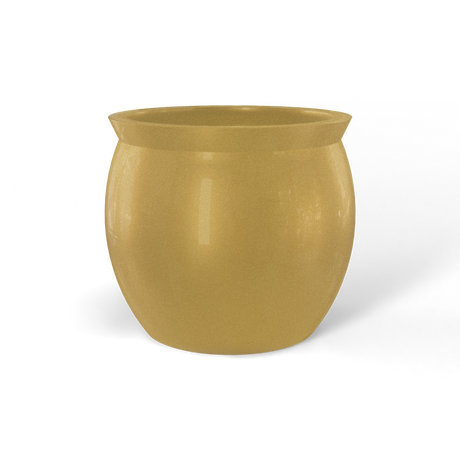 Shanghai fishbowl fiberglass planter in Gloss Metallic Gold, studio render