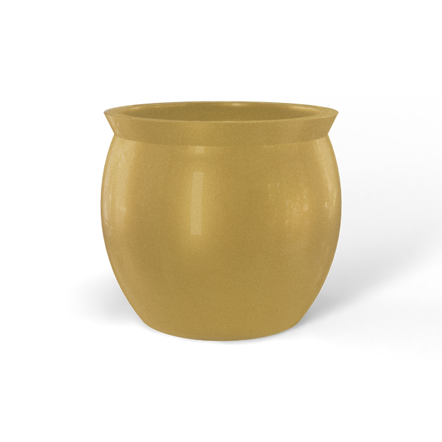 Shanghai fishbowl fiberglass planter in Gloss Metallic Gold, studio render