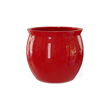 Shanghai fishbowl fiberglass planter in Gloss Red