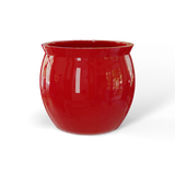 Shanghai fishbowl fiberglass planter in Gloss Red, studio render