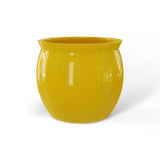 Shanghai fishbowl fiberglass planter in Gloss Saffron, studio render