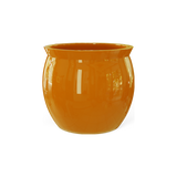 Shanghai fishbowl fiberglass planter in Gloss Tangerine
