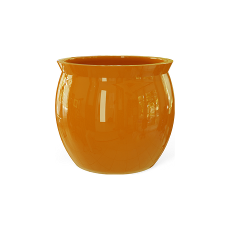 Shanghai fishbowl fiberglass planter in Gloss Tangerine