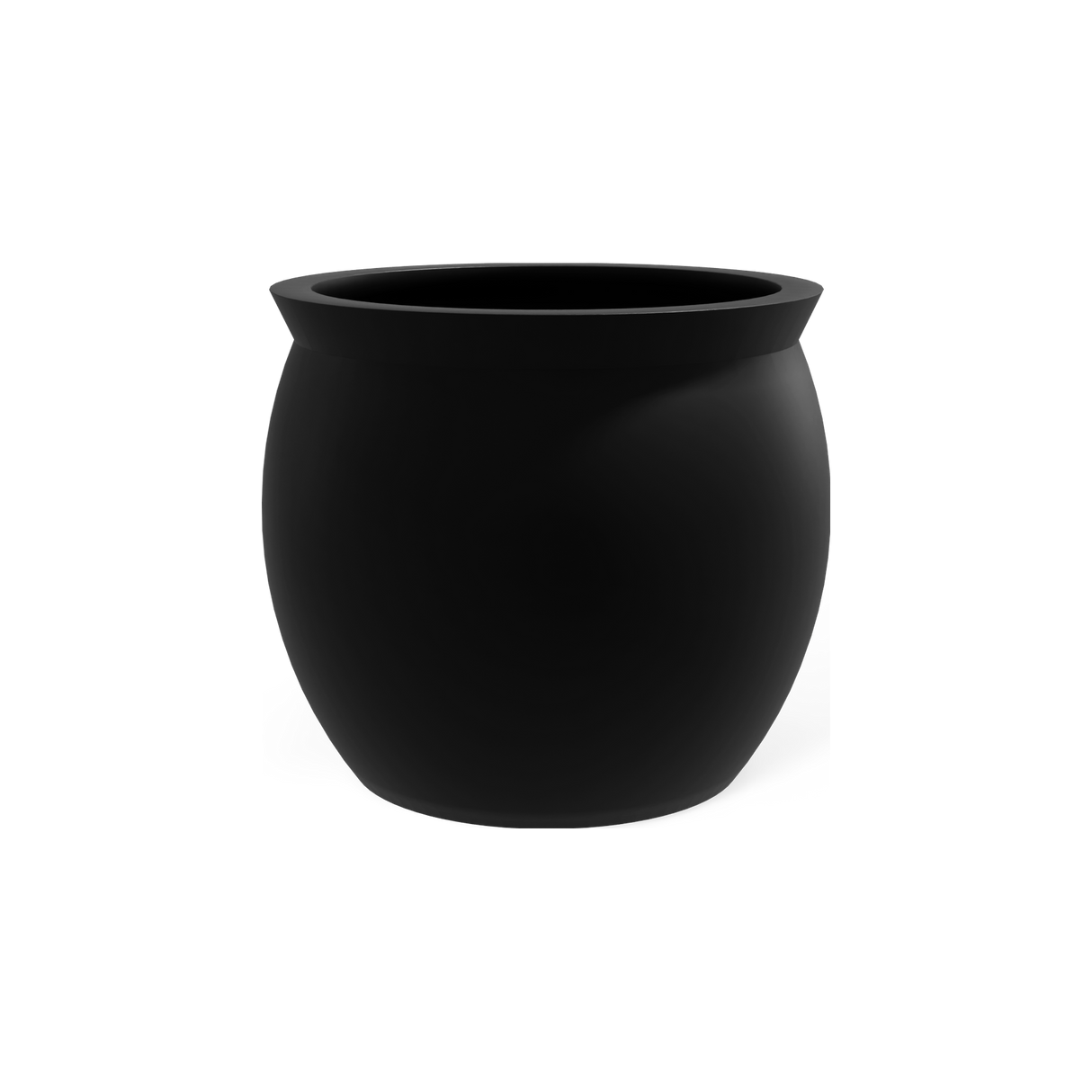 Shanghai fishbowl fiberglass planter in Matte Black