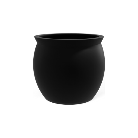 Shanghai fishbowl fiberglass planter in Matte Black