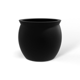 Shanghai fishbowl fiberglass planter in Matte Black, studio render