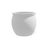 Shanghai fishbowl fiberglass planter in Matte Bright White
