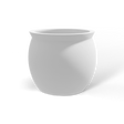 Shanghai fishbowl fiberglass planter in Matte Bright White, studio render