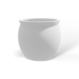 Shanghai fishbowl fiberglass planter in Matte Bright White, studio render