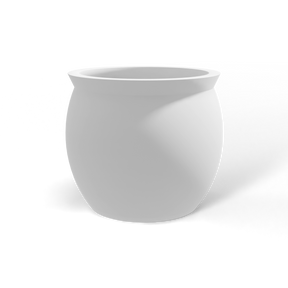 Shanghai fishbowl fiberglass planter in Matte Bright White, studio render