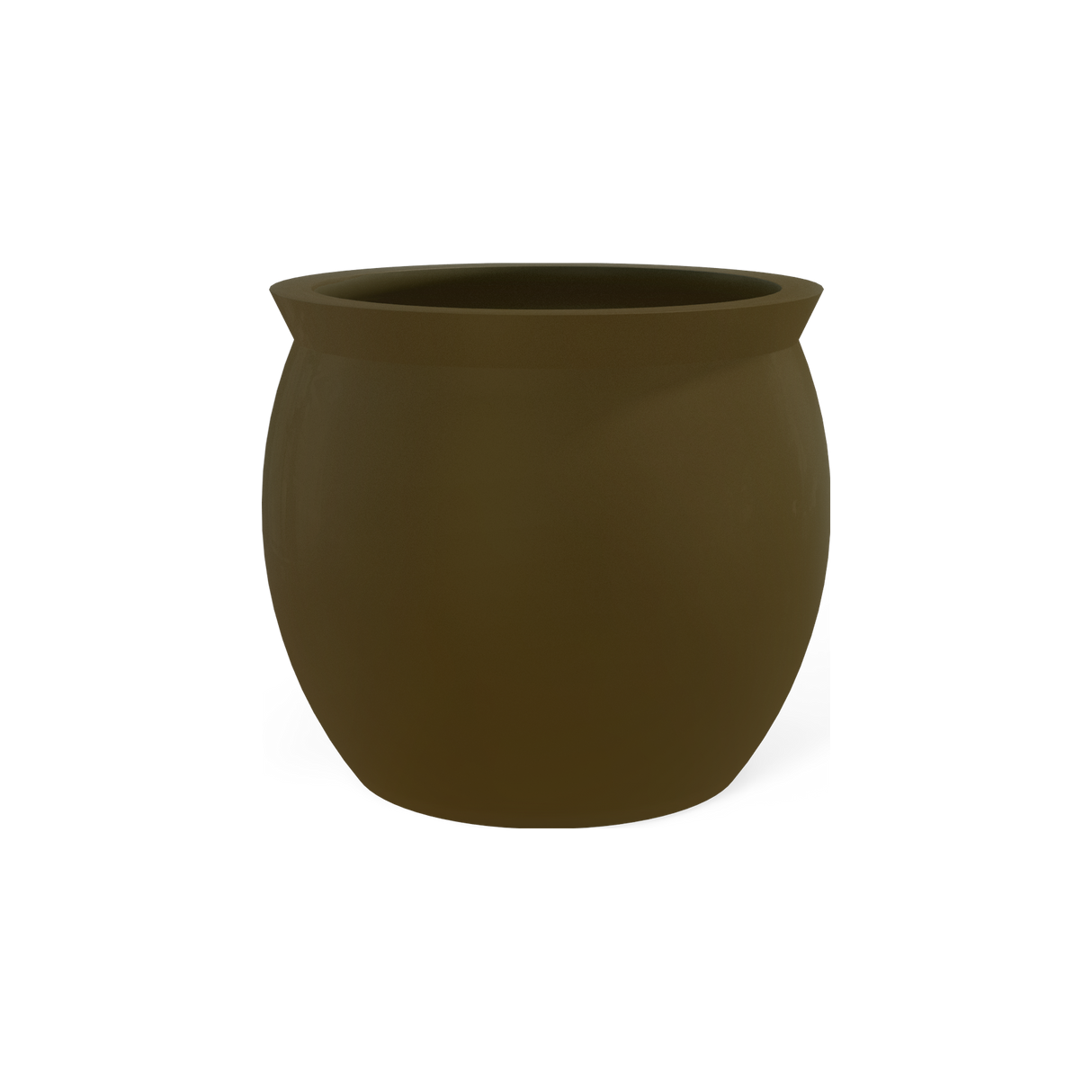 Shanghai fishbowl fiberglass planter in Matte Bronze