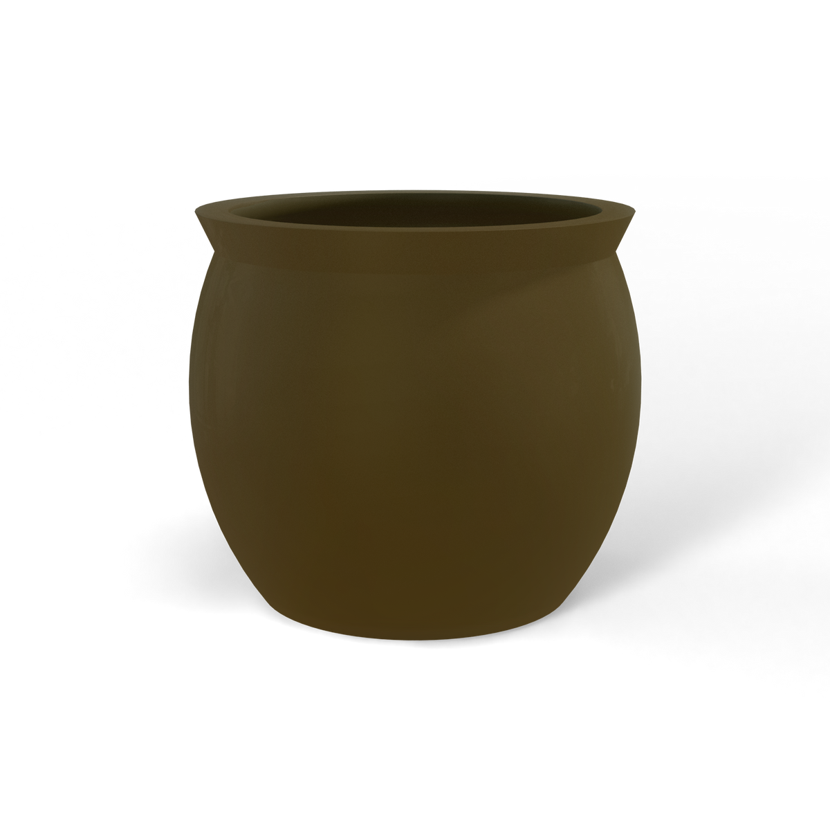 Shanghai fishbowl fiberglass planter in Matte Bronze, studio render