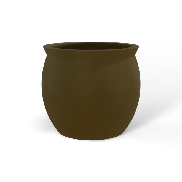 Shanghai fishbowl fiberglass planter in Matte Bronze, studio render