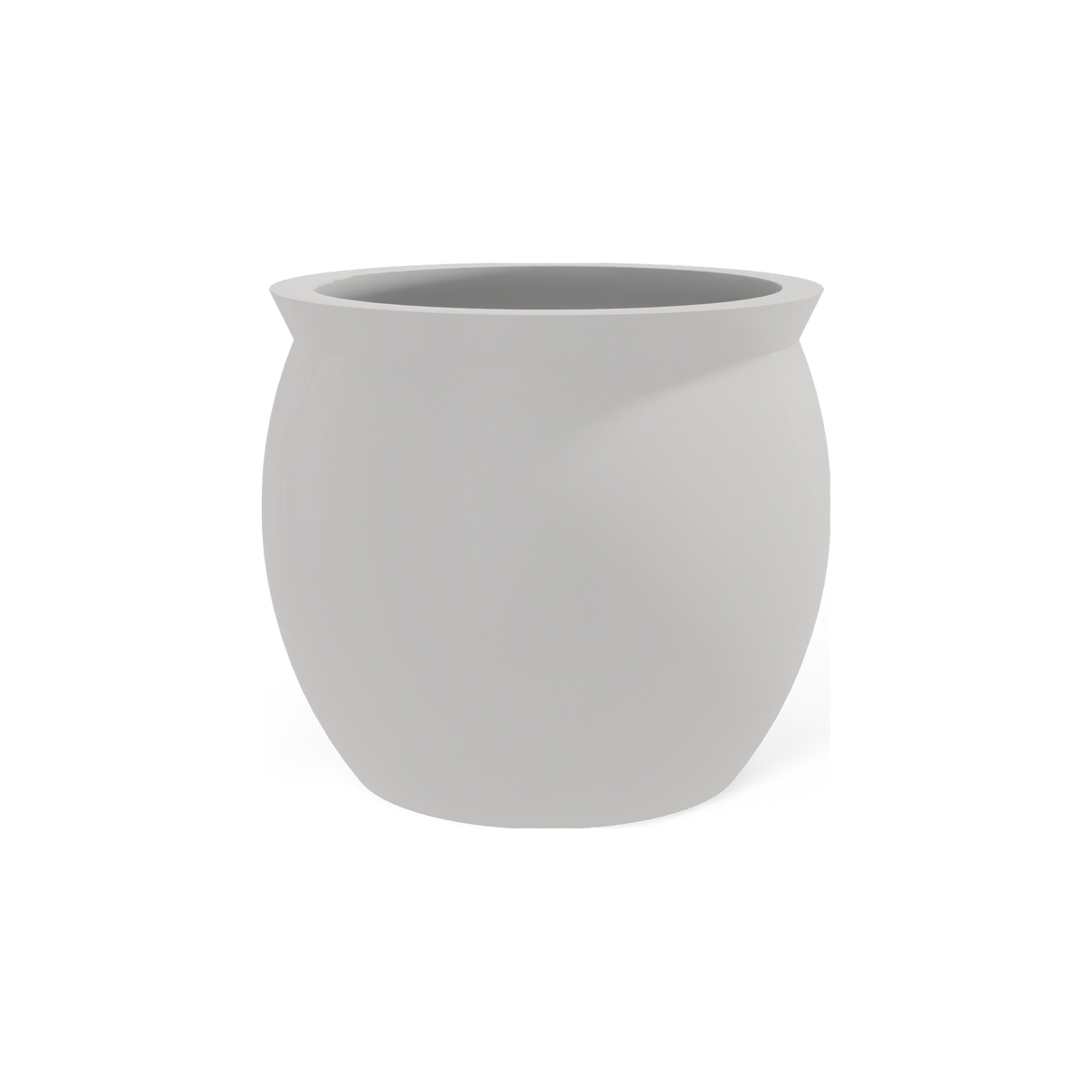 Shanghai fishbowl fiberglass planter in Matte Cement Grey