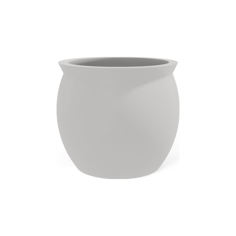 Shanghai fishbowl fiberglass planter in Matte Cement Grey