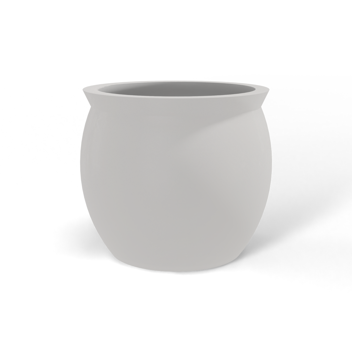 Shanghai fishbowl fiberglass planter in Matte Cement Grey, studio render