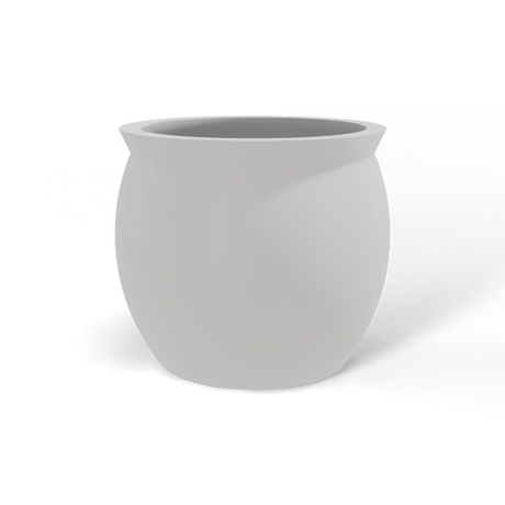 Shanghai fishbowl fiberglass planter in Matte Cement Grey, studio render