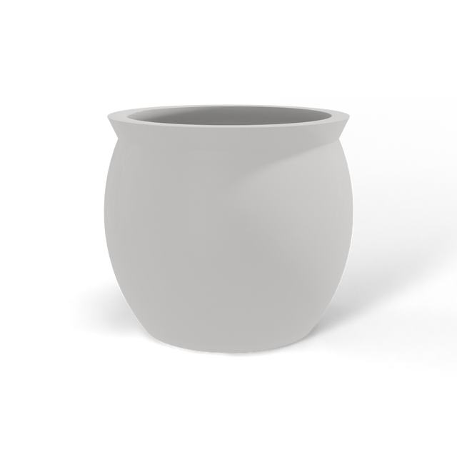 Shanghai fishbowl fiberglass planter in Matte Cement Grey, studio render