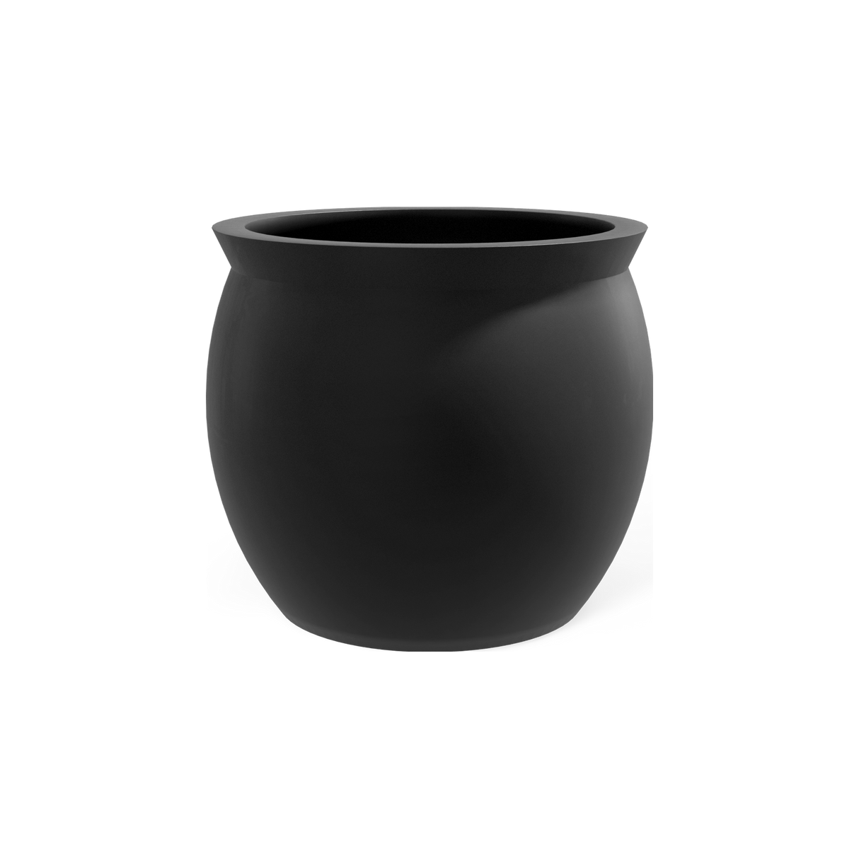 Shanghai fishbowl fiberglass planter in Matte Charcoal