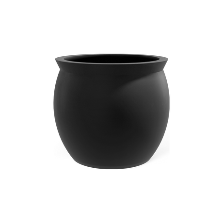 Shanghai fishbowl fiberglass planter in Matte Charcoal