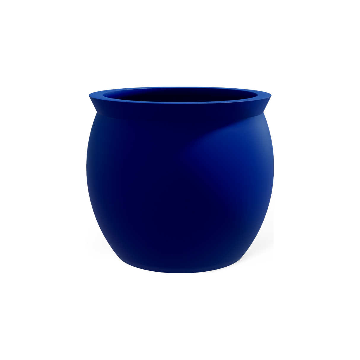 Shanghai fishbowl fiberglass planter in Matte Cobalt Blue