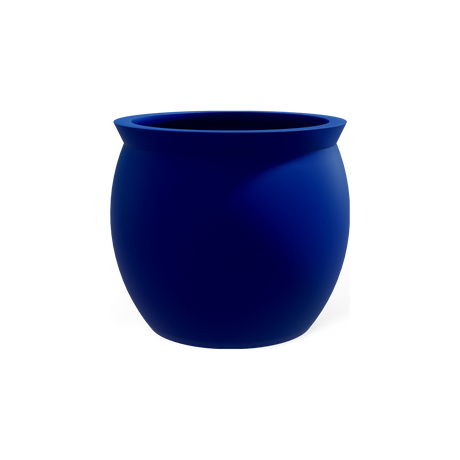 Shanghai fishbowl fiberglass planter in Matte Cobalt Blue
