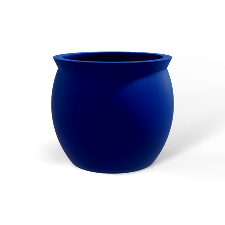 Shanghai fishbowl fiberglass planter in Matte Cobalt Blue, studio render