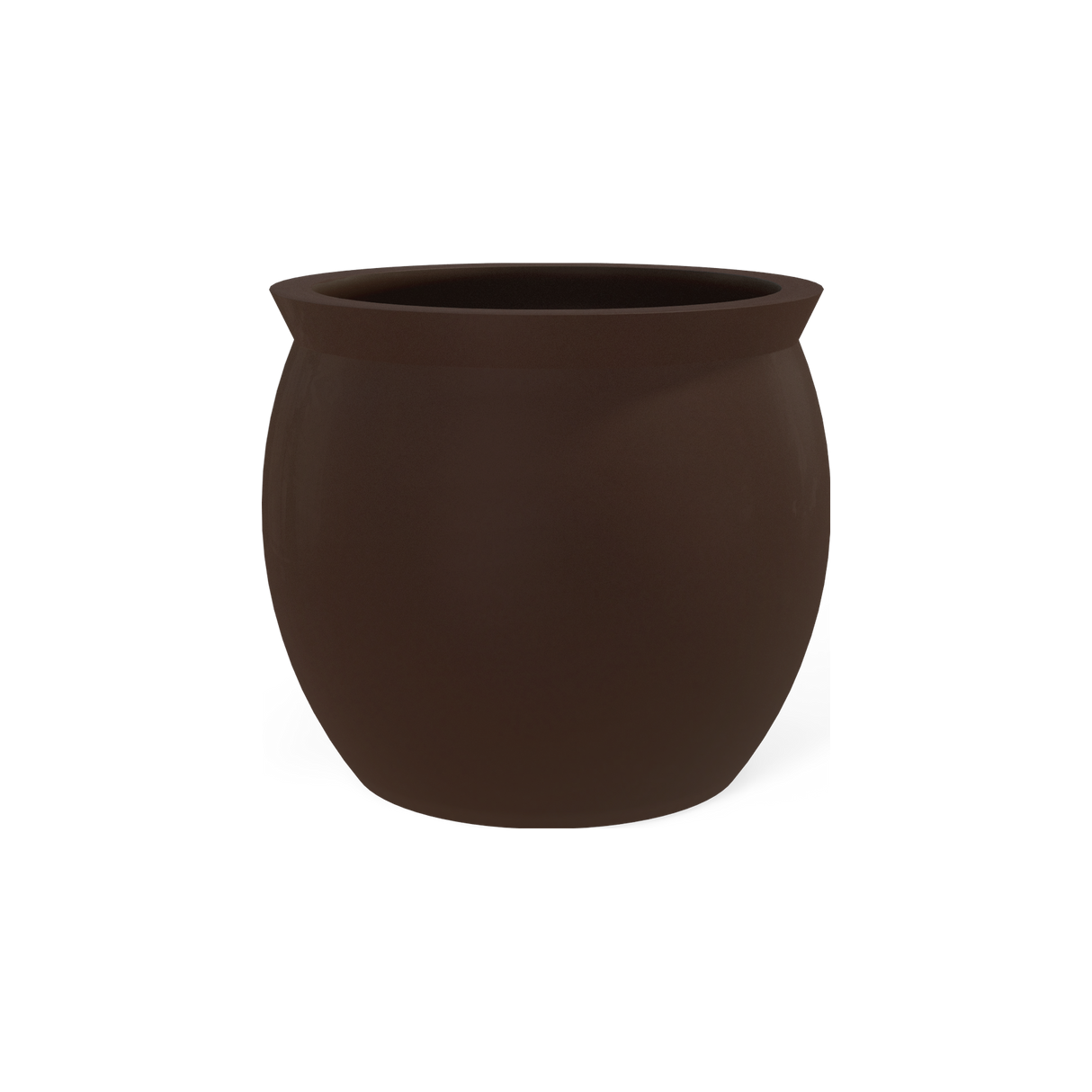 Shanghai fishbowl fiberglass planter in Matte Dark Brown
