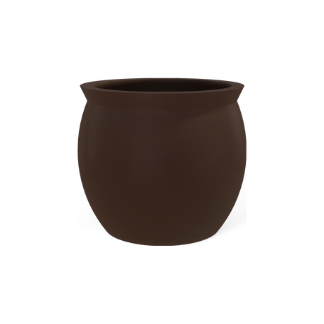 Shanghai fishbowl fiberglass planter in Matte Dark Brown