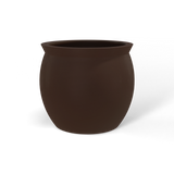 Shanghai fishbowl fiberglass planter in Matte Dark Brown, studio render