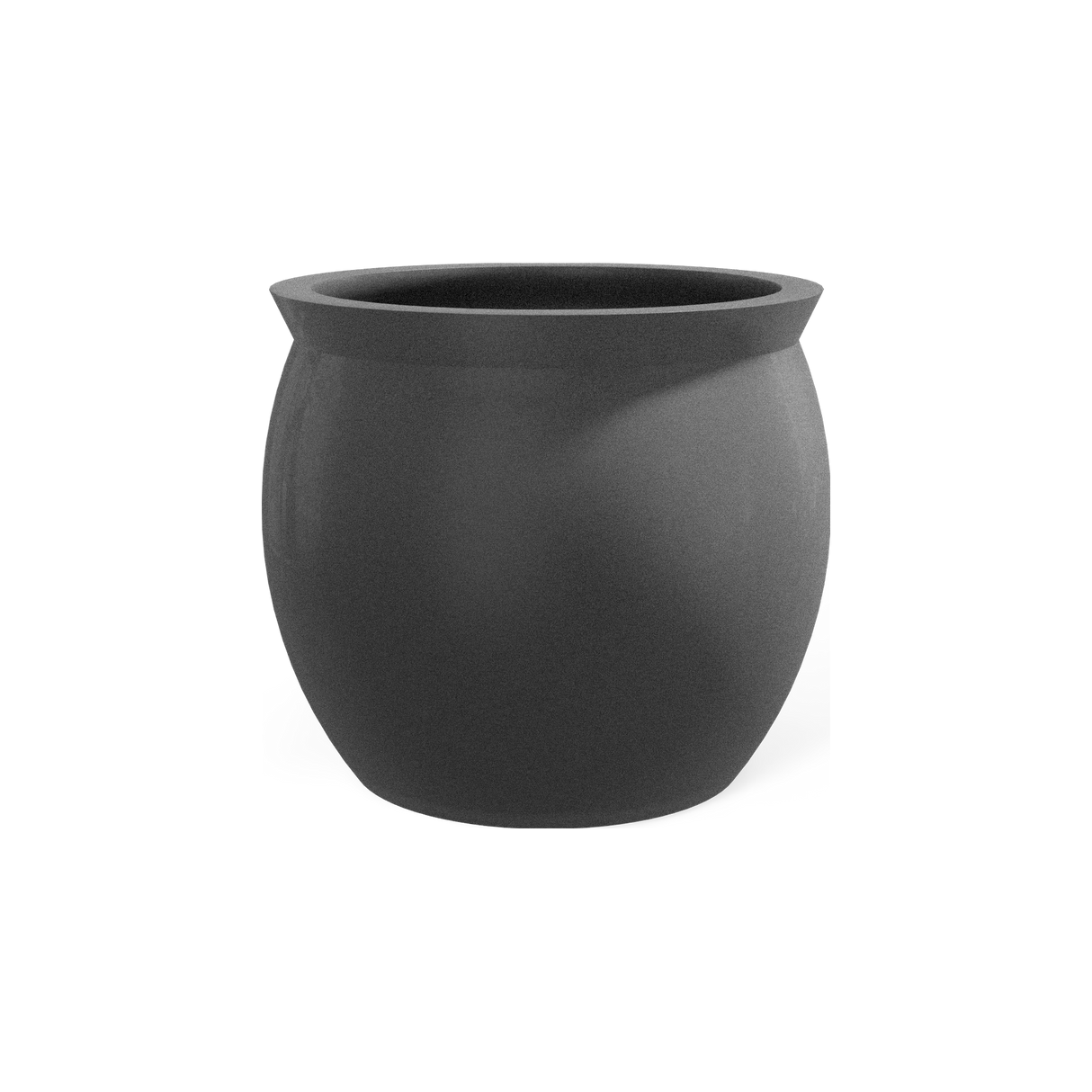Shanghai fishbowl fiberglass planter in Matte Gunmetal