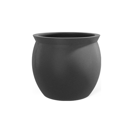Shanghai fishbowl fiberglass planter in Matte Gunmetal