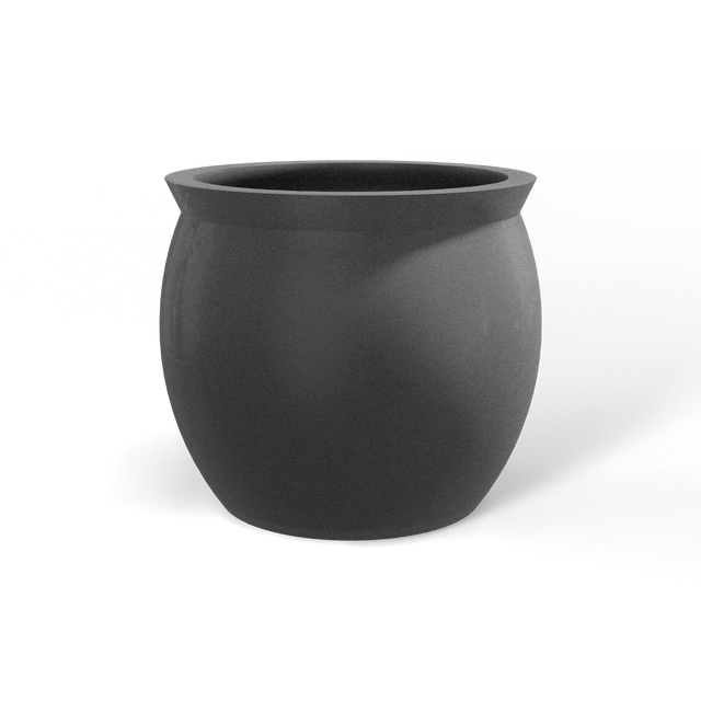 Shanghai fishbowl fiberglass planter in Matte Gunmetal, studio render