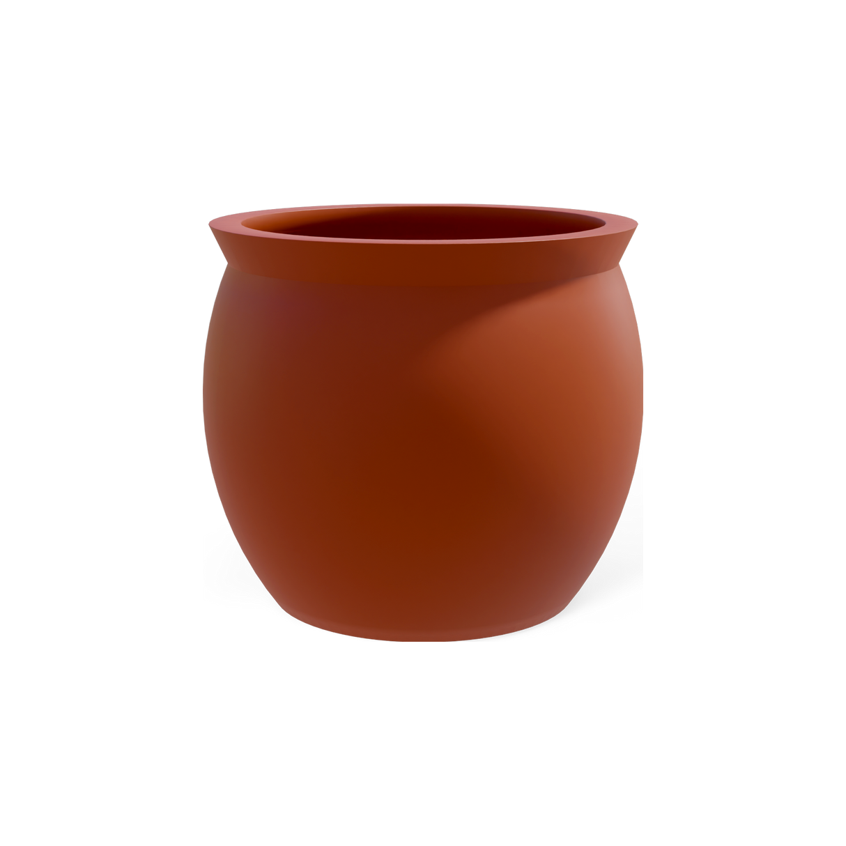 Shanghai fishbowl fiberglass planter in Matte Terra Cotta
