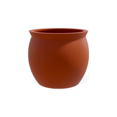 Shanghai fishbowl fiberglass planter in Matte Terra Cotta