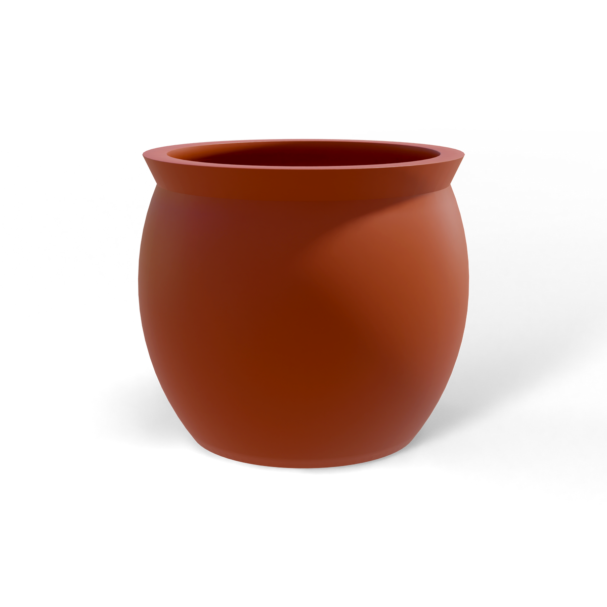 Shanghai fishbowl fiberglass planter in Matte Terra Cotta, studio render