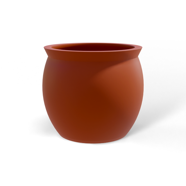 Shanghai fishbowl fiberglass planter in Matte Terra Cotta, studio render