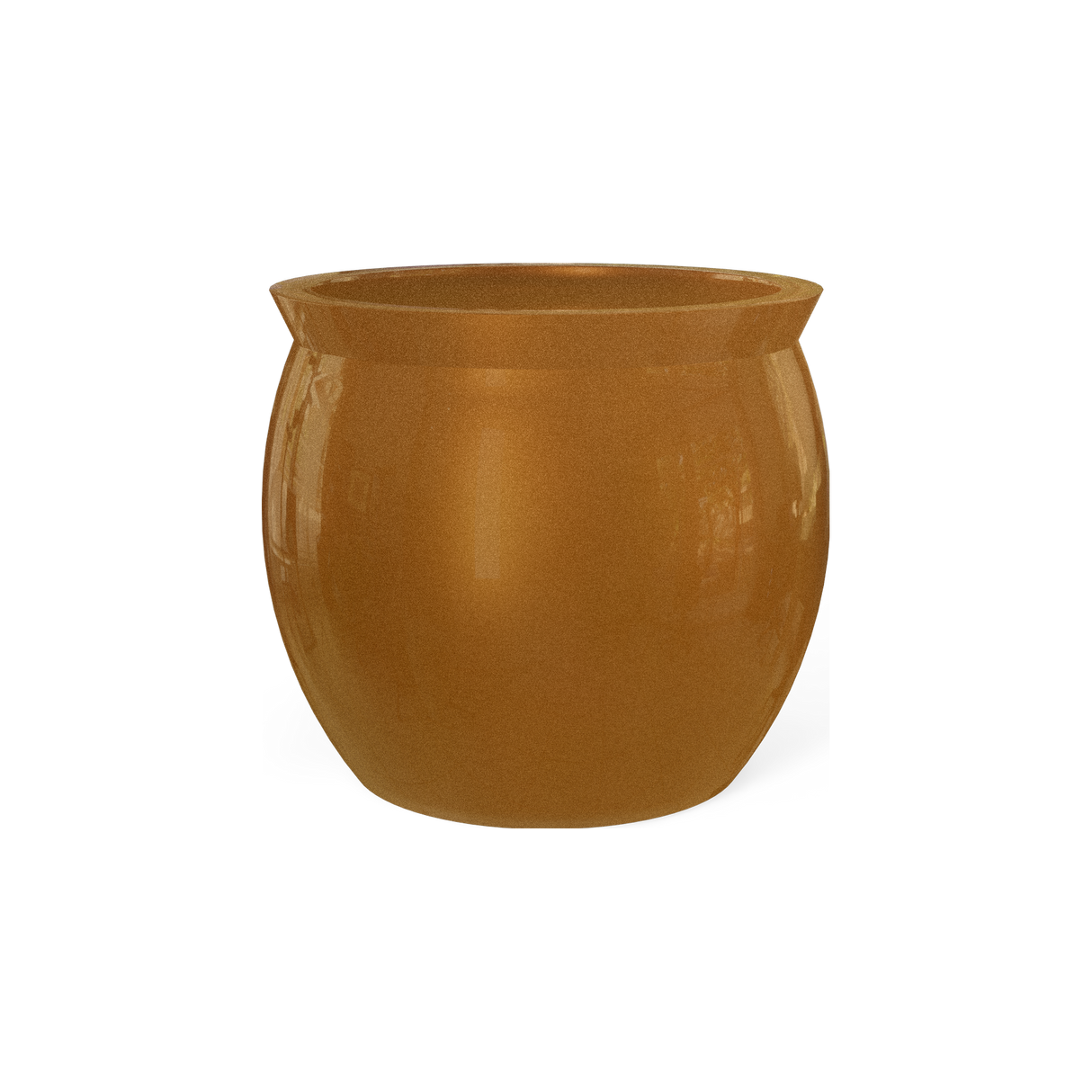 Shanghai fishbowl fiberglass planter in Metallic Bronze