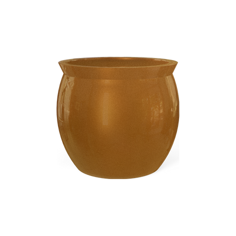 Shanghai fishbowl fiberglass planter in Metallic Bronze