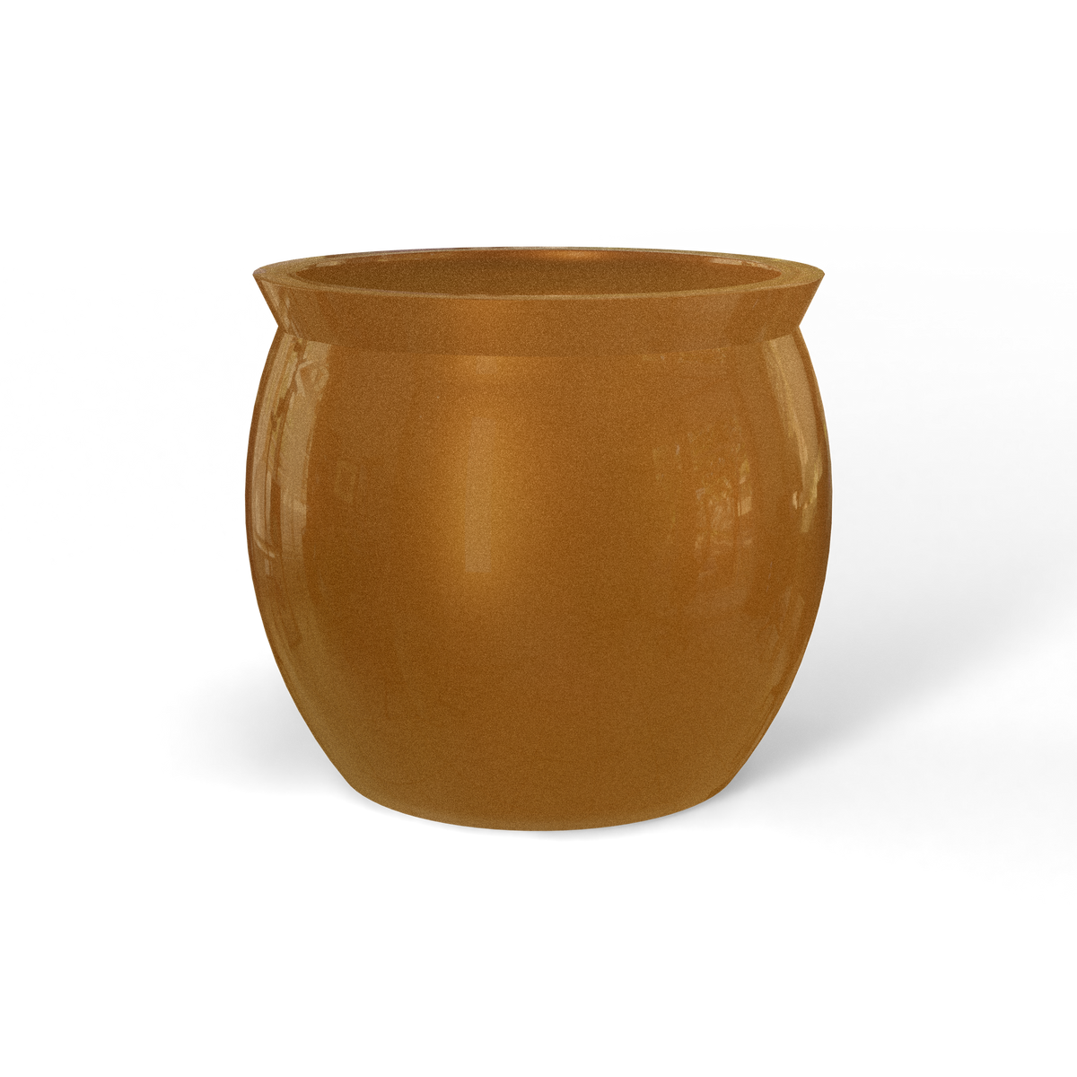 Shanghai fishbowl fiberglass planter in Metallic Bronze, studio render