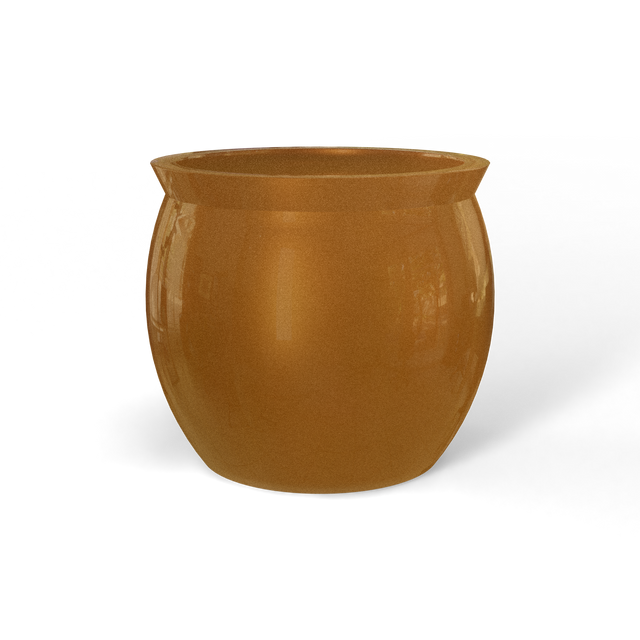 Shanghai fishbowl fiberglass planter in Metallic Bronze, studio render
