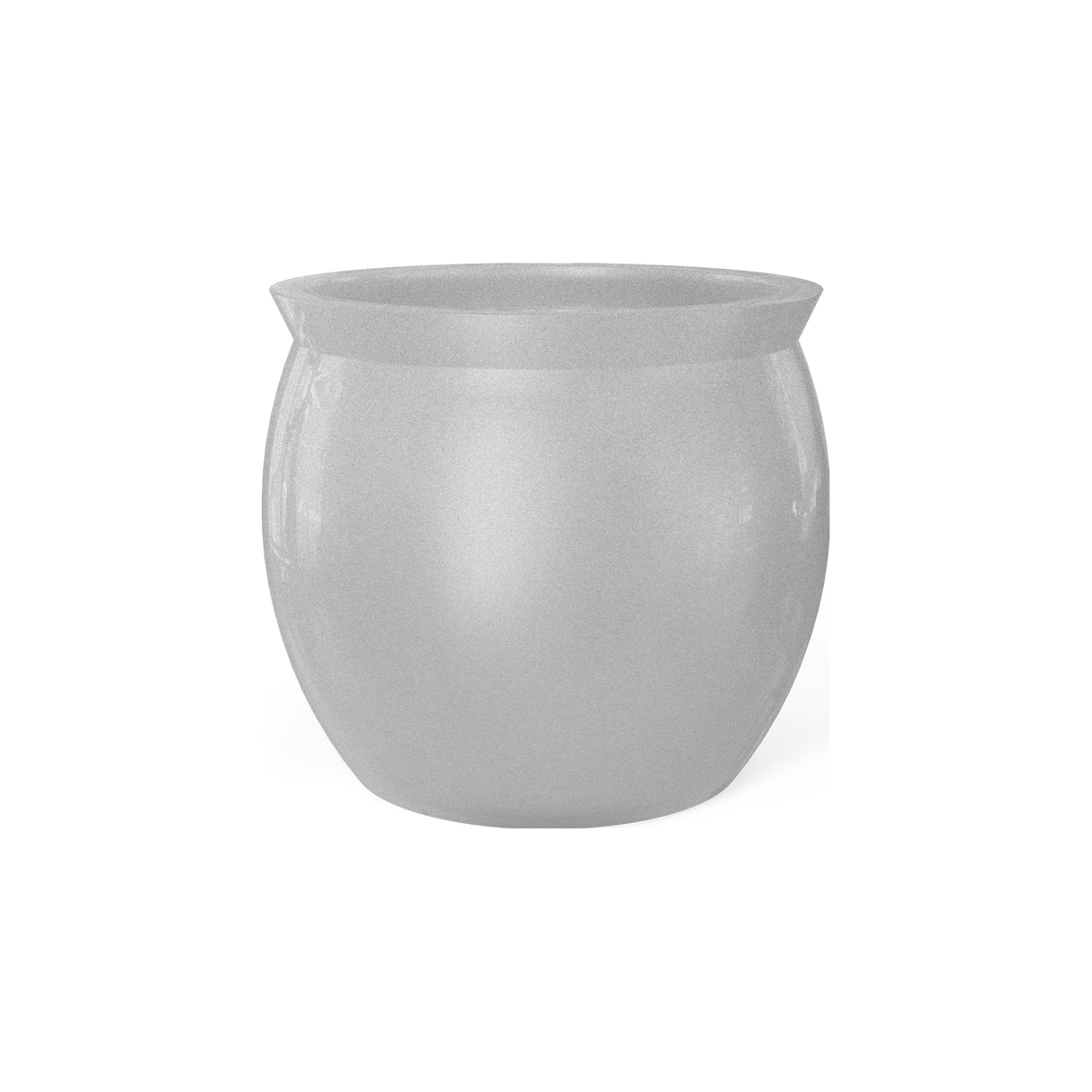 Shanghai fishbowl fiberglass planter in Metallic Silver