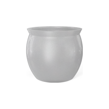 Shanghai fishbowl fiberglass planter in Metallic Silver