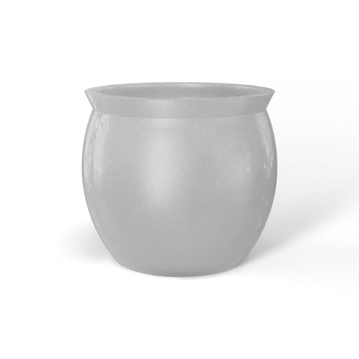 Shanghai fishbowl fiberglass planter in Metallic Silver, studio render