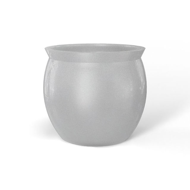 Shanghai fishbowl fiberglass planter in Metallic Silver, studio render