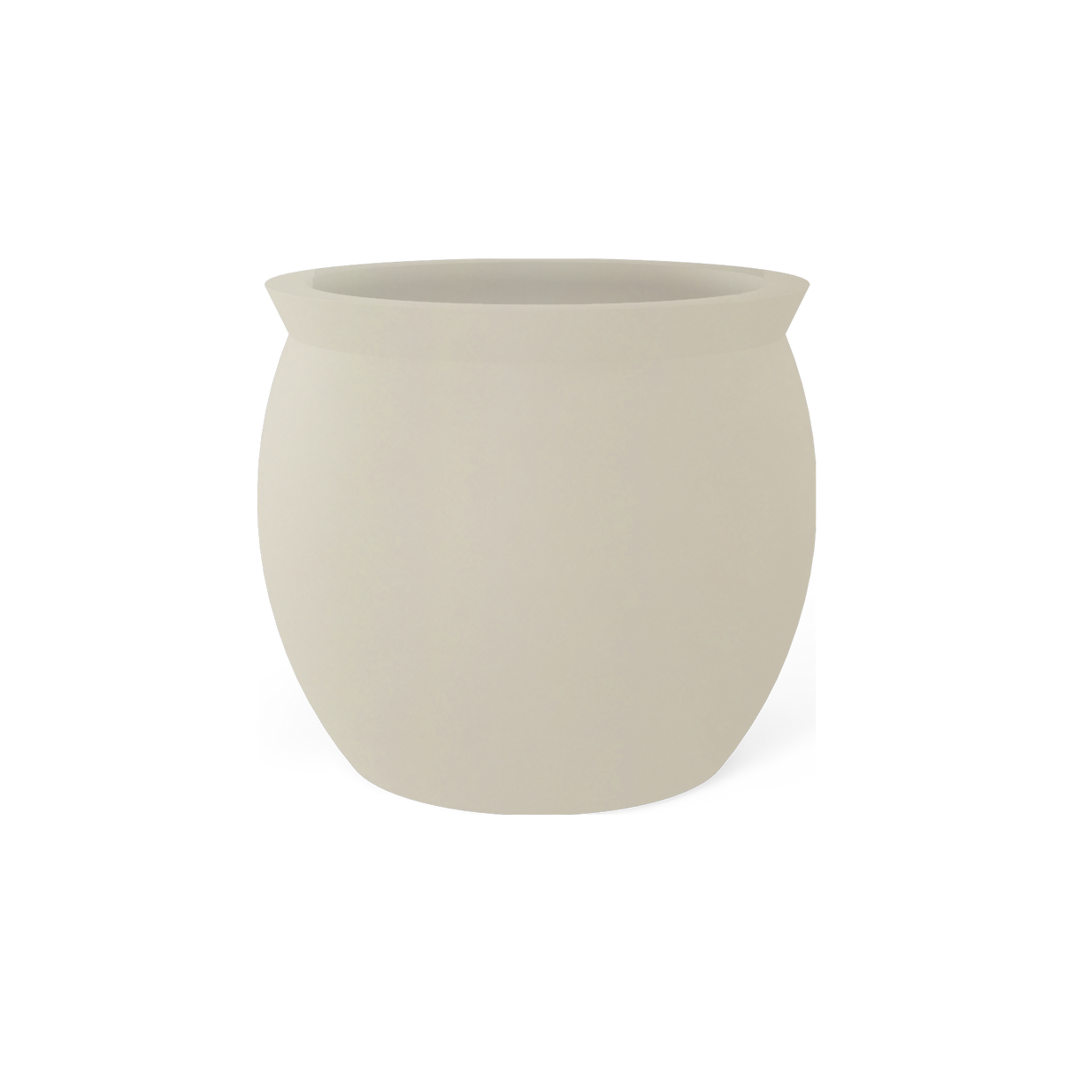 Shanghai fishbowl fiberglass planter in Satin Beige