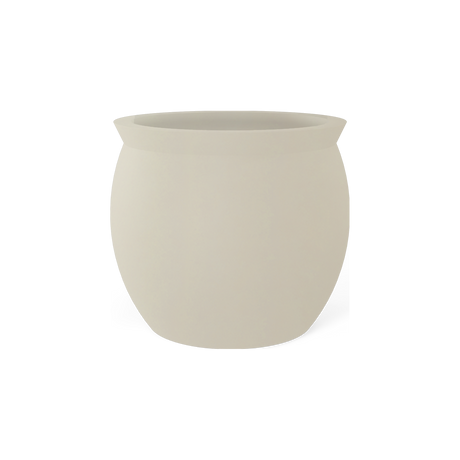 Shanghai fishbowl fiberglass planter in Satin Beige